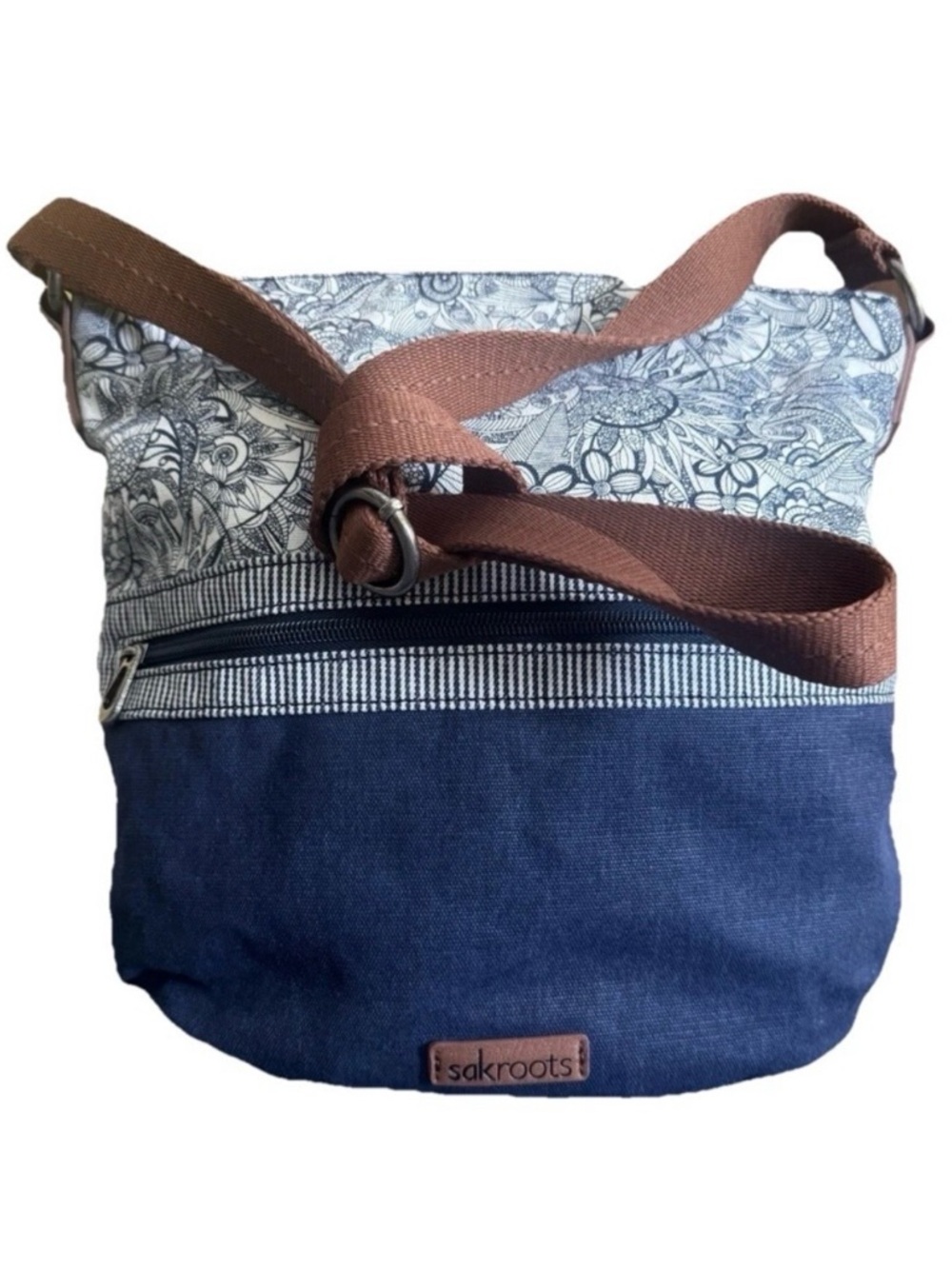Sakroots Artist Circle Crossbody Bag Navy Spirit Desert Print Canvas